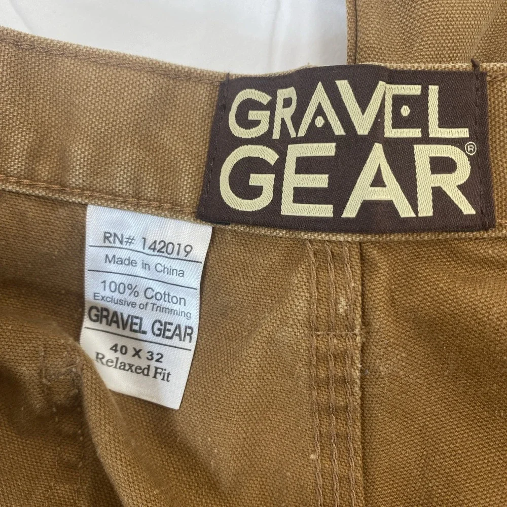 Gravel Gear Carpenter Pants 40/30‎ Relaxed Fit Brown Heavy Duty 100% Cotton SEE